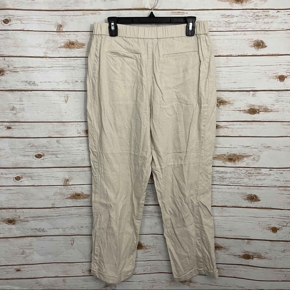 J Jill Beige Tan Linen Blend Pull On Pants - Picture 4 of 5